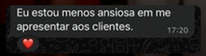 Depoimento sobre apresentar-se aos clientes